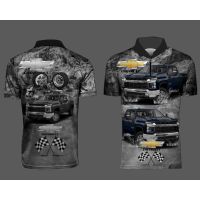 Sublimation Polo shirt, Full Print, Spandex Materials, blue Chevrolet 010（Contact the seller, free customization）