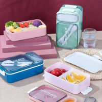 Large Capacity Bento Plastic Microwavable Double Layered Lunch Sealed Airtight Food Storage Container Salad with Compartments for Kids s School Office