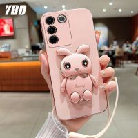 YBD 2023ใหม่เคสป้องกันโทรศัพท์เคสสำหรับ Vivo V27E S16E S16 S16 Pro V27 Pro เคสขาตั้งกระต่ายน่ารักการ์ตูนนิ่มเคลือบอิเล็กโทรด