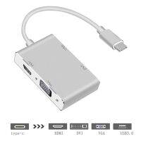 ♟❧ New USB C 4 IN1 Hub USB Type C Extend to 4K HDMIDVIVGAUSB3.0 Plug and Play for most of USB C devices Macbook ProDell XPS.