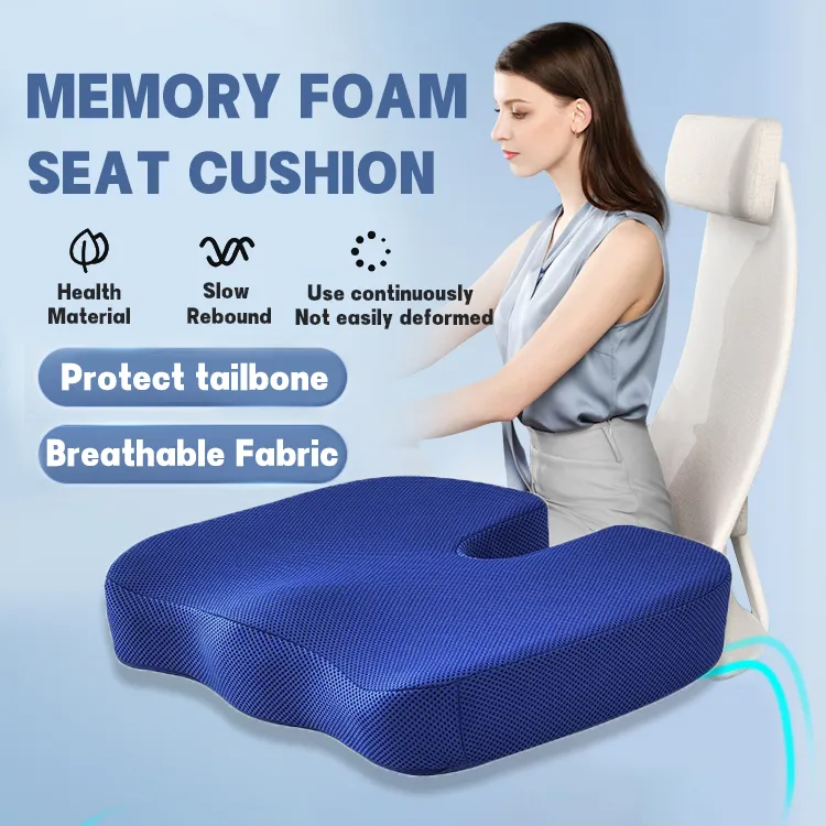 Plixio Memory Foam Seat Cushion and Lumbar Back Support Pillow- Chair Pillow for Sciatica, Coccyx, Back & Tailbone Pain