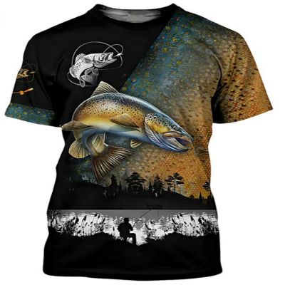 New oversized Harajuku Summer Fun 3D Fishing print T-shirt, water duck dolphin pattern men women O neck short sleeve shirt