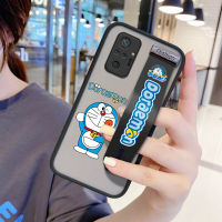 UCUC เคสโทรศัพท์ Xiao Redmi Note 10 Pro (มีสายรัดข้อมือ) กันกระแทก Frosted กลับการ์ตูน Doraemon เคสโทรศัพท์สาวนุ่มขอบฝาครอบเลนส์ป้องกันเลนส์โทรศัพท์บางเฉียบเคสโทรศัพท์