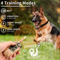 Dog Training Shock Collar With Remote 2000FT Vibration/Electric Shock/Beep IPX7 Waterproof Rechargeable Collar For Dogs 8-150Lbs