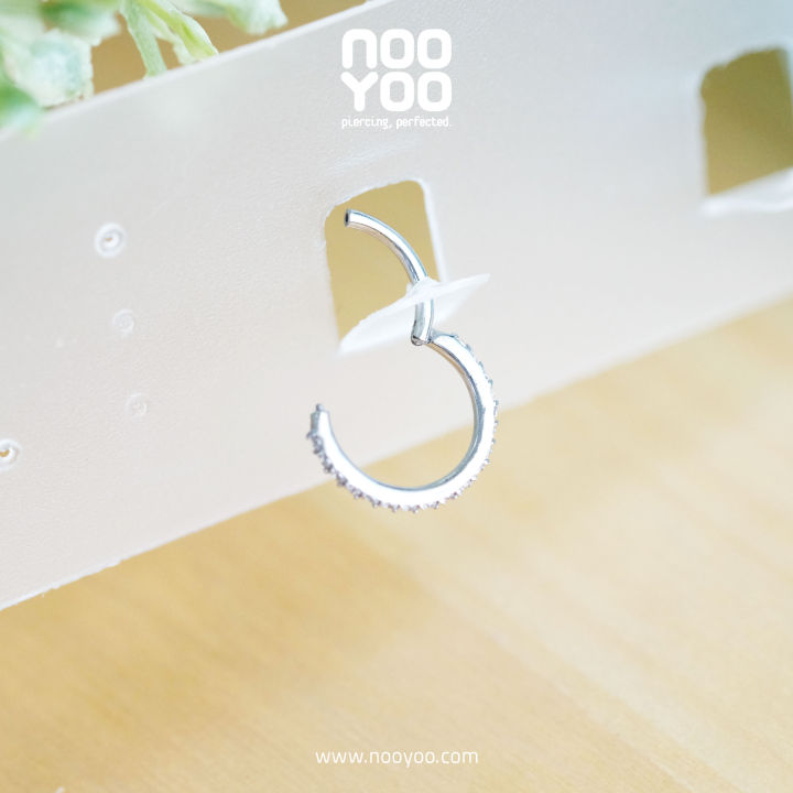 nooyoo-ต่างหูสำหรับผิวแพ้ง่าย-crystal-hinged-ring