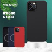 ?เป็นที่นิยมมากที่สุด?เคสสำหรับ iPhone 12 Pro Max,Nillkin ซิลิโคนเหลวนิ่มบางฝาหลังแม่เหล็ก TPU สำหรับ iPhone 12 Mini 12 Pro Max