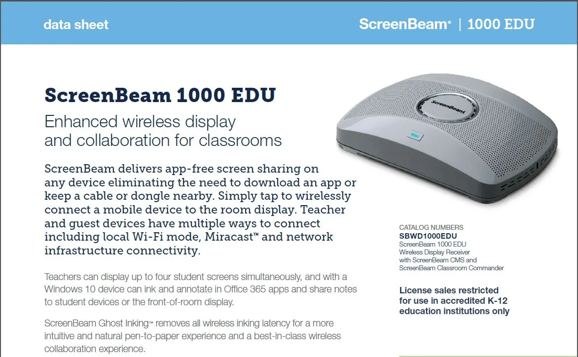 ScreenBeam 1100 Plus - Wireless Display & Collaboration for