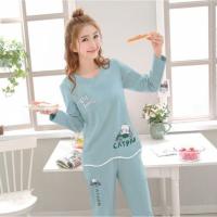 【READY】Womens Pyjamas Long Sleeve Sleepwear Milk Silk Female Nightwear Cute Homewear