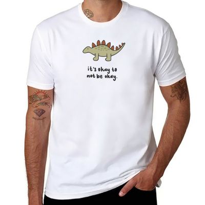 Its Okay To Not Be Okay Stegosaurus T-Shirt Short T-Shirt Aesthetic Clothing MenS T-Shirts