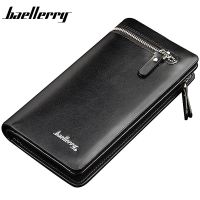 2022 Baellerry Men Wallets Long Double Zipper PU Leather Phone Pocket Large Capacity Men Purse Multifunction Classic Male Wallet