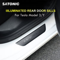 SATONIC Door Sill Decoration Wrap Cover Anti-Slide Padel for Tesla Model 3 2021 Y Rear Door Stickers