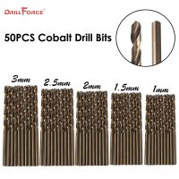 50PCS Drillforce เครื่องมือชุดดอกสว่านโคบอลต์ M35,ชุดสว่าน HSS-CO 1-3มม.,สำหรับเจาะเหล็กชุบแข็ง,เหล็กหล่อและสแตนเลส