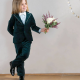 ดอกไม้สาวสูทกำมะหยี่ระดับไฮเอนด์เด็กแต่งงาน Tuxedo 2ชิ้นแฟชั่นรอยปกเสื้อกระดุมแถวเดียวอย่างเป็นทางการชุดลำลอง