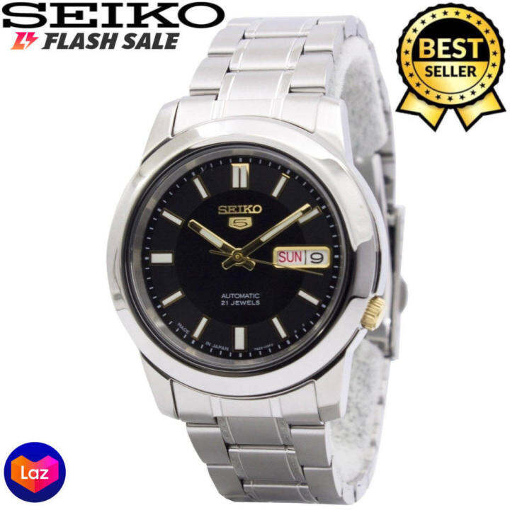 Seiko Jewels Snkk Expensive Automatic Hand Movement Ai Day Date Black Dial Stainless