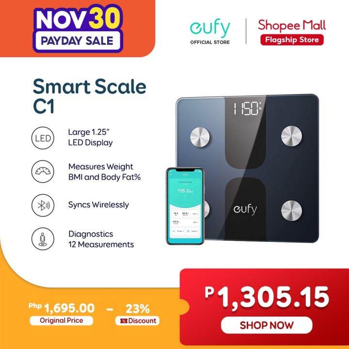 eufy by Anker Smart Scale C1, Bluetooth Weighing Scale, Wireless
