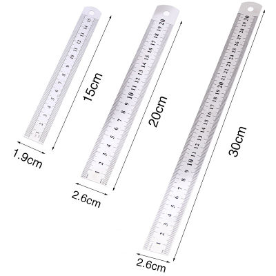 15 Cm Ruler 30 Cm Ruler Stainless Steel Ruler Student Stationery Office Drawing Tools Measuring Ruler Thick Ruler 15 Cm Ruler 20 Cm Ruler 30 Cm Ruler Durable Ruler High-quality Ruler