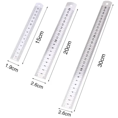 15 Cm Ruler 30 Cm Ruler Stainless Steel Ruler Student Stationery Office Drawing Tools Measuring Ruler Thick Ruler 15 Cm Ruler 20 Cm Ruler 30 Cm Ruler Durable Ruler High-quality Ruler