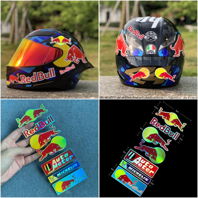 Red Bull สติกเกอร์ติดหมวกกันน็อคสะท้อนแสง,รูปลอกสติกเกอร์ติดหมวกกันน็อคแข่งรถมอเตอร์ไซค์กันน้ำกันแดด