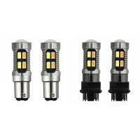 2X LED Light Dual Color Bulb 5630 20SMD Canbus Car Brake Reverse Lamp Turn Signal White Amber