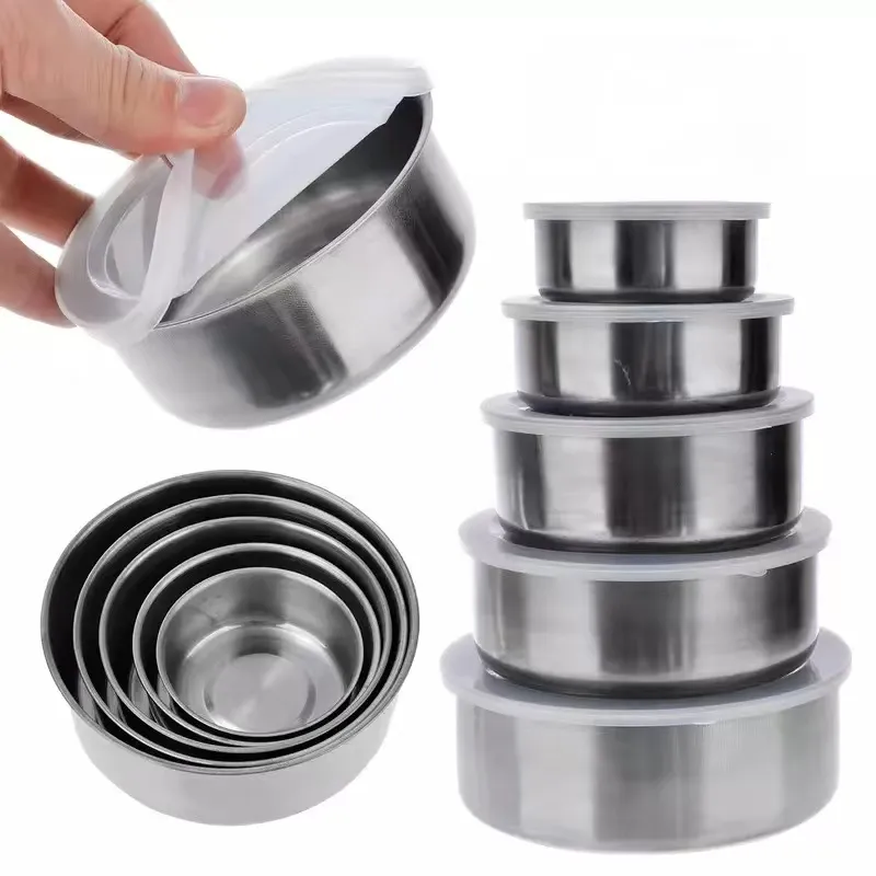 5pcs Non-Slip Stainless Steel Mixing Bowls Set - Perfect for