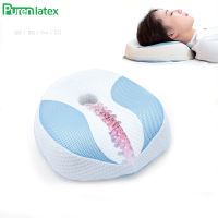 PurenLatex 30x30cm Memory Foam Orthopedic Pillow Widening Design Protect Neck Pillow for Back Side Sleeper Small Bedding Pillow