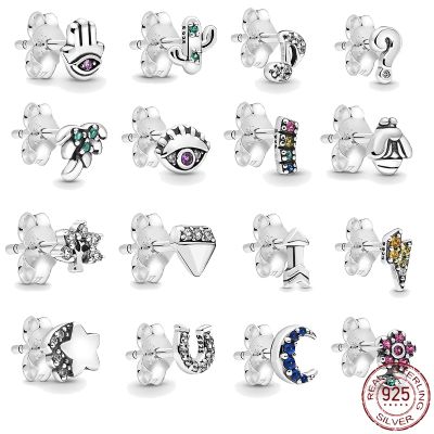 2021 New 925 Sterling Silver Fine Ear Stud Fashion Jewelry Personalized Pendant Rose Gold Crystals Earings Gifts For Women