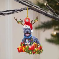 New Year Wooden Christmas Pendant Cute Dog Drop Ornament Christmas Tree Puppy Pendant Festive Party Supplies Room Decoration