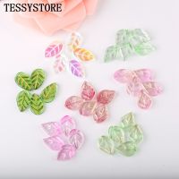 10pcs Small Leaf Shape Lampwork Beads Multi Gradient Color Glass Beads For Jewelry Making Handmade DIY Accessories DIY accessories and others