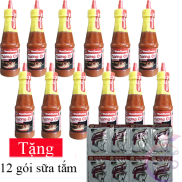 Combo 12 chai Tương ớt Nam dương Cay đặc biệt chai 255g Tặng 12 gói sữa