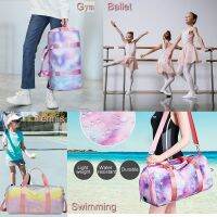 “：】、‘ Kids Duffle Bag For Girls Teens Gymnastics Gym Bag Kids Dance Bag Shoe Compartment Wet Pocket Weekender Overnight Sports