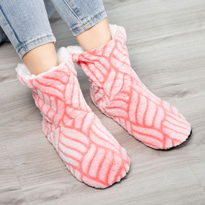 Mntrerm Women Indoor Slippers Warm Plush Home Slipper Autumn Winter Shoes Woman House Flat Floor Soft Slient Slides for BedroomTH