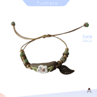 Tumato Forest Plant เครื่องประดับของขวัญสำหรับผู้หญิงเซรามิกแบบนวดมือปรับได้กำไล DIY