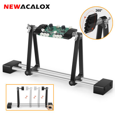 NEWACALOX ที่สามารถเคลื่อนย้าย PCB หนีบ360 ° หมุนแผงวงจรผู้ถือแม่เหล็ก BaseThird ช่วยมือตารางการแข่งขันบัดกรีเครื่องมือเชื่อม