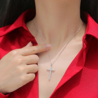 Serenity Day S925 Silver Christian Religious Cross Pendant Necklace 0.9Ct Moissanite D VVS Color Pendant Fine Jewelry Gifts