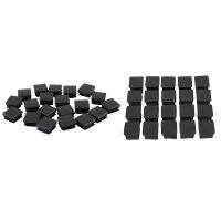 ﹊ HOT-20Pcs Square Chair Table Leg Foot Rubber Covers Protectors 25Mm X 25Mm 20 Pcs Plastic Square Blanking End Caps Tube Insert