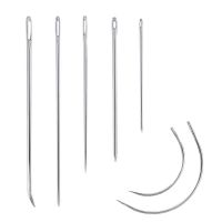 【LZ】❃♈  Fenrry Repair Sewing Needles Curved Straight Set Upholstery Carpets Canvas Leather Needle Threader for Hand Sewing Tools 7pcs