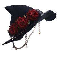 【jw】❣  Headwear with Decoration Hats Darky Gothic Costumes Decorated Witch Hat