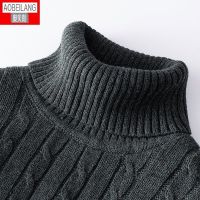 CODTheresa Finger Mens Sweater Brushed Thickened Optional Warm Soft Waxy Turtleneck Men Autumn Winter Handsome Pure Cotton Clothes