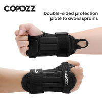 COPOZZ สายรัดข้อมือโรลเลอร์สเก็ตเล่นสกีที่ป้องกันข้อมือเล่นสกีอุปกรณ์ป้องกันมือสำหรับป้องกันสโนว์บอร์ดเล่นสกี1คู่