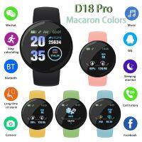 「Dark blue watch」 D18ใหม่สำหรับ Macaron Smartwatch 1.44นิ้ว DIY Photo WithMusic ControlTracker Call Push Men WomenWatch