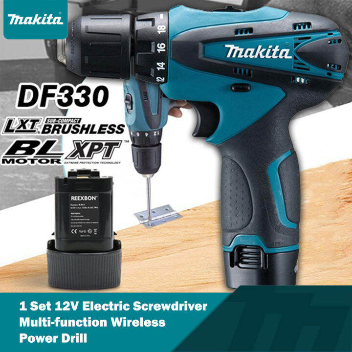 【KL Ready Stock】DF330 12V 1400Rpm Cordless Drill Driver 12V Lithium