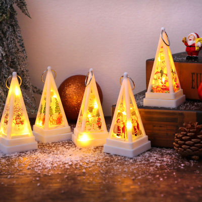 สามเหลี่ยมประดับเทศกาลคริสต์มาสเทียนอิเล็กทรอนิกส์ไฟกลางคืนเล็กๆไฟ LED ในปาร์ตี้วันหยุด