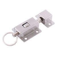 【LZ】 3 Inch Long Stainless Steel Spring Door Latch With Button Slide Lock Barrel Bolt High Quality Practical