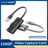 ACASIS เล็กพกพาง่าย Mini Video HDMI Capture Card USB 2.0 HDMI Video Capture Grabber Phone Game HD Camera Capture Recording Box + PC Live Streaming สามารถบันทึกวิดีโอและเสียงจากอุปกรณ์ต่างๆได้ Action Cam