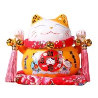 6 inch Ceramic Lucky Cat Maneki Neko Piggy Bank Fortune Creative Home Decoration Porcelain Ornaments Business Crafts Gifts
