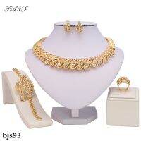 【lz】✚✥  Fani Moroccan Traditional Wedding Jewelry Set para Mulheres Dubai Gold Plated Acessórios Colar Brincos Pulseira Anel