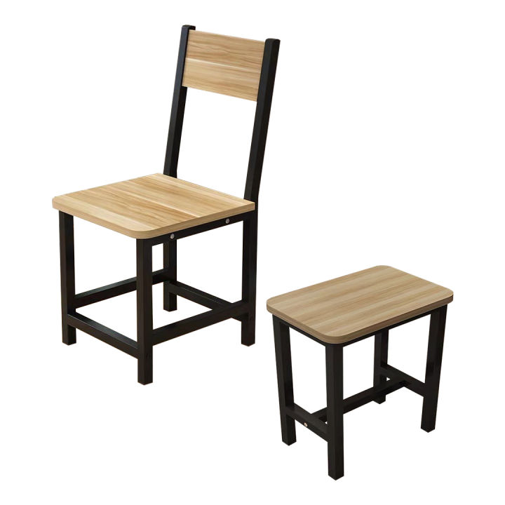 เก้าอี้ลอฟท์-เก้าอี้ไม้ขาเหล็ก-มีให้เลือก-2-แบบ-มีพนักพิงและไร้พนักพิง
