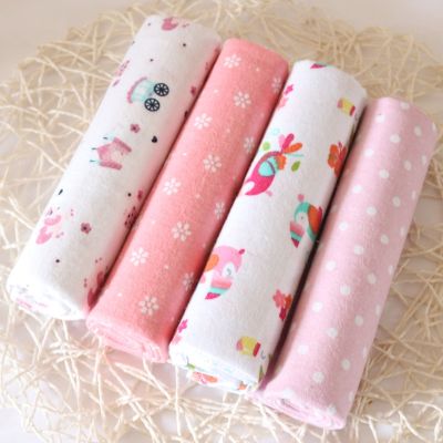 4Pcs/Lot Muslin 100 Cotton Flannel Baby Swaddles Soft Newborns Blankets Baby Blankets Newborn Muslin Diapers Baby Swaddle Wrap