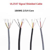 28AWG ลวด UL2547แบบหลายป้องกันส่วนแกน2/3/4/5/6/7/8แกนทองแดงชุบดีบุกป้องกันการรบกวนสัญญาณเสียงหุ้มฉนวนลวด-5/10เมตร