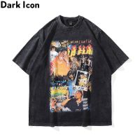 เสื้อยืดลําลอง ผ้าฝ้าย แขนสั้น พิมพ์ลายกราฟฟิค Dark Icon สไตล์ฮิปฮอป สตรีท ขนาดใหญ่ โอเวอร์ไซซ์ เหมาะกับฤดูร้อน สําหรับผู้ชาย 2022